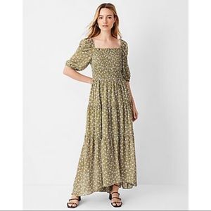 Ann Taylor Smocked Bodice Maxi Dress Size 0